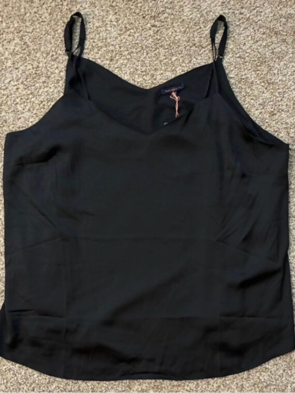 Skies Are Blue Black V-Neck Cami Top Size 2X NWT Adjustable Strap Blouse